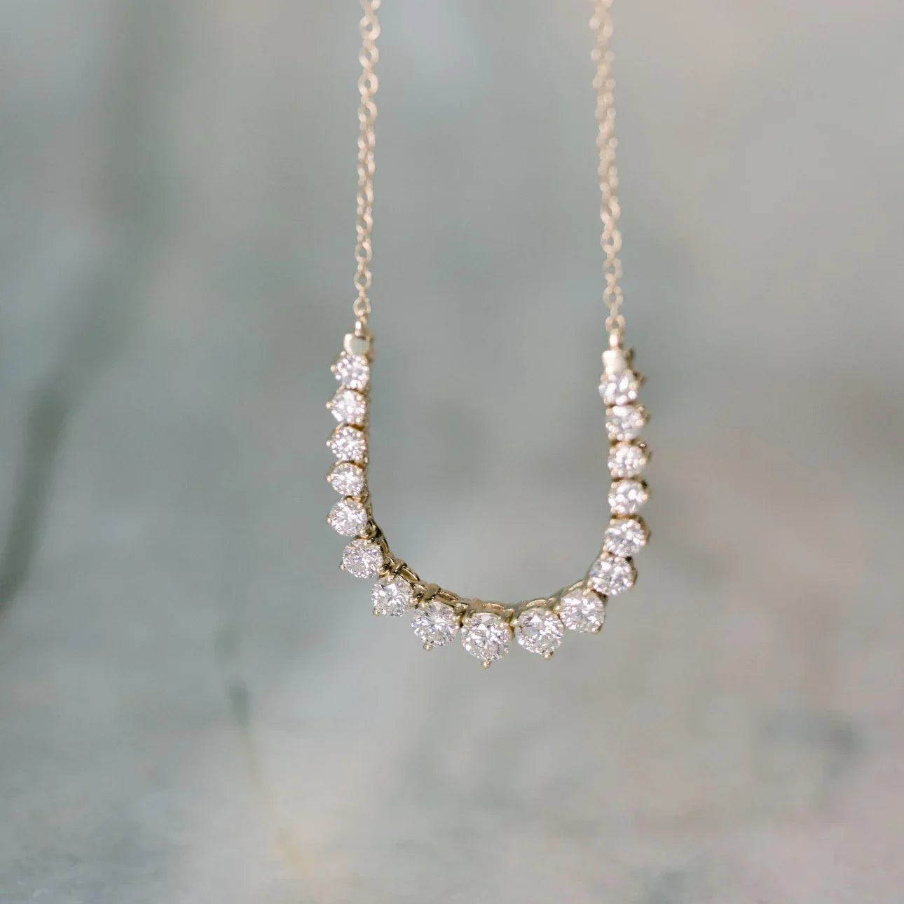 Round Lab Grown Diamond Mini Riviera Choker, EF Color, VS Clarity, IGI Certified