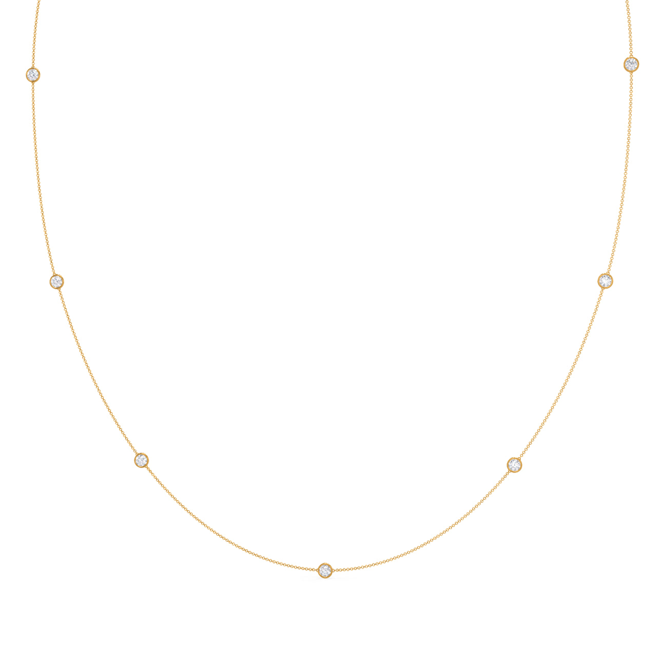 7 Round Lab Grown Diamond Floating Cosmopolitan Necklace, EF Color, VS Clarity, IGI Certified