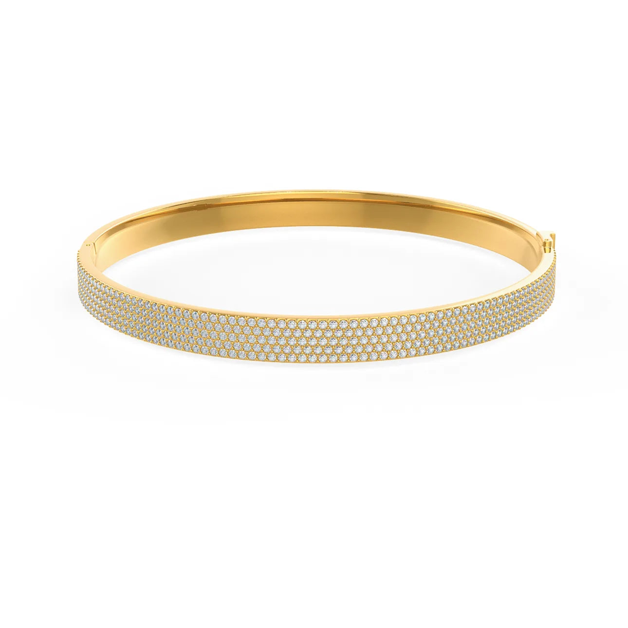 Round Lab Grown Diamond Pave Bangle, EF Color, VS Clarity, IGI Certificate