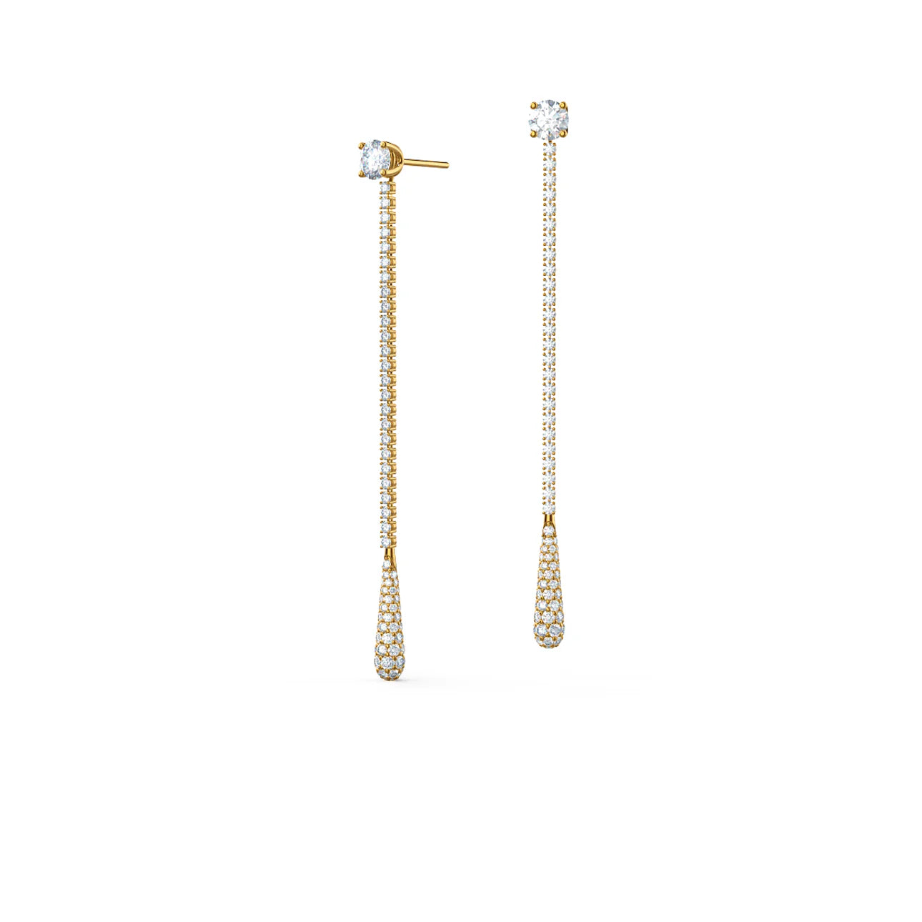 Round Lab Grown Diamond Drop Earring Jackets, EF Color, VS Clarity, IGI Certified