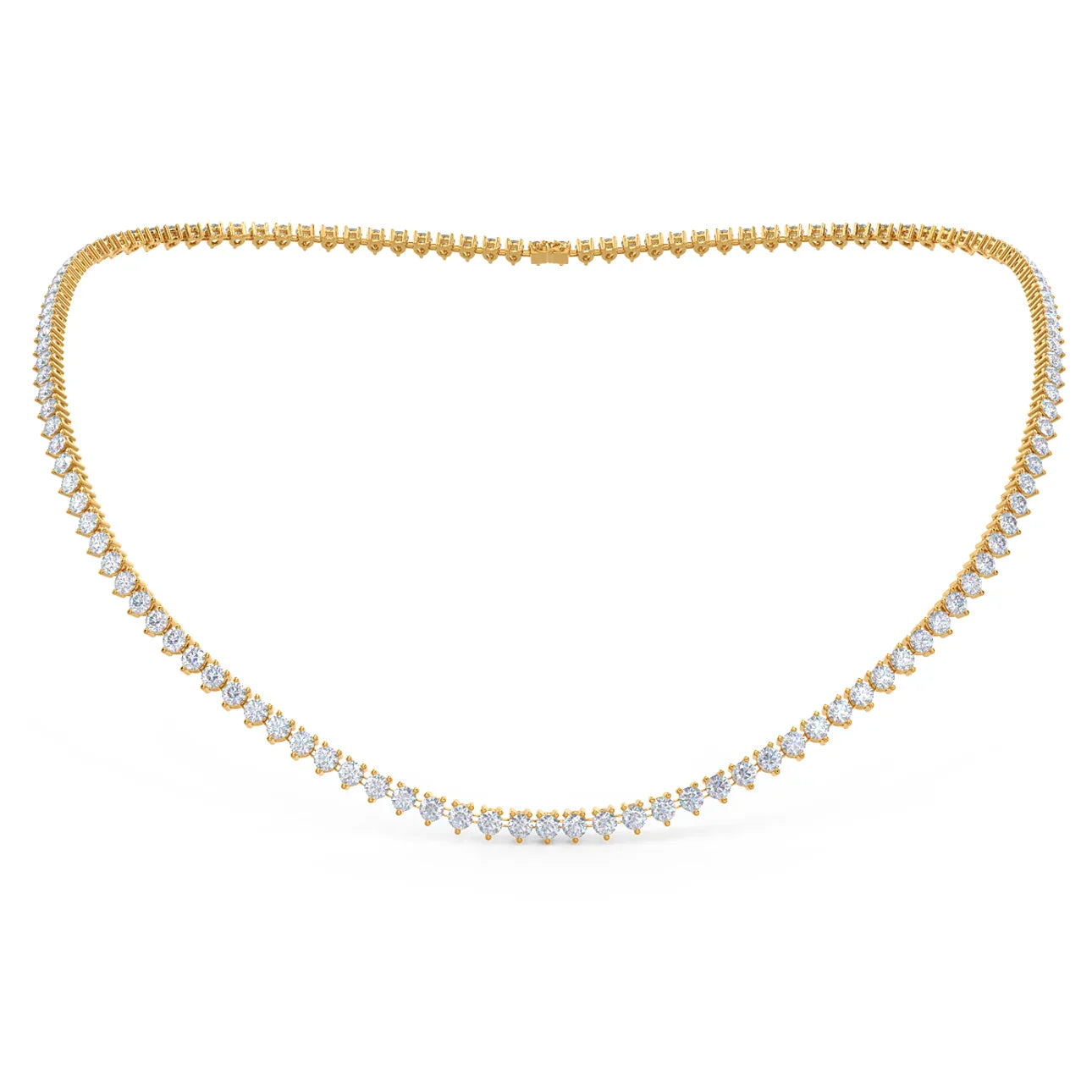 Round Lab Grown Diamond Tennis Necklace, EF Color, VS Clarity, IGI Certified