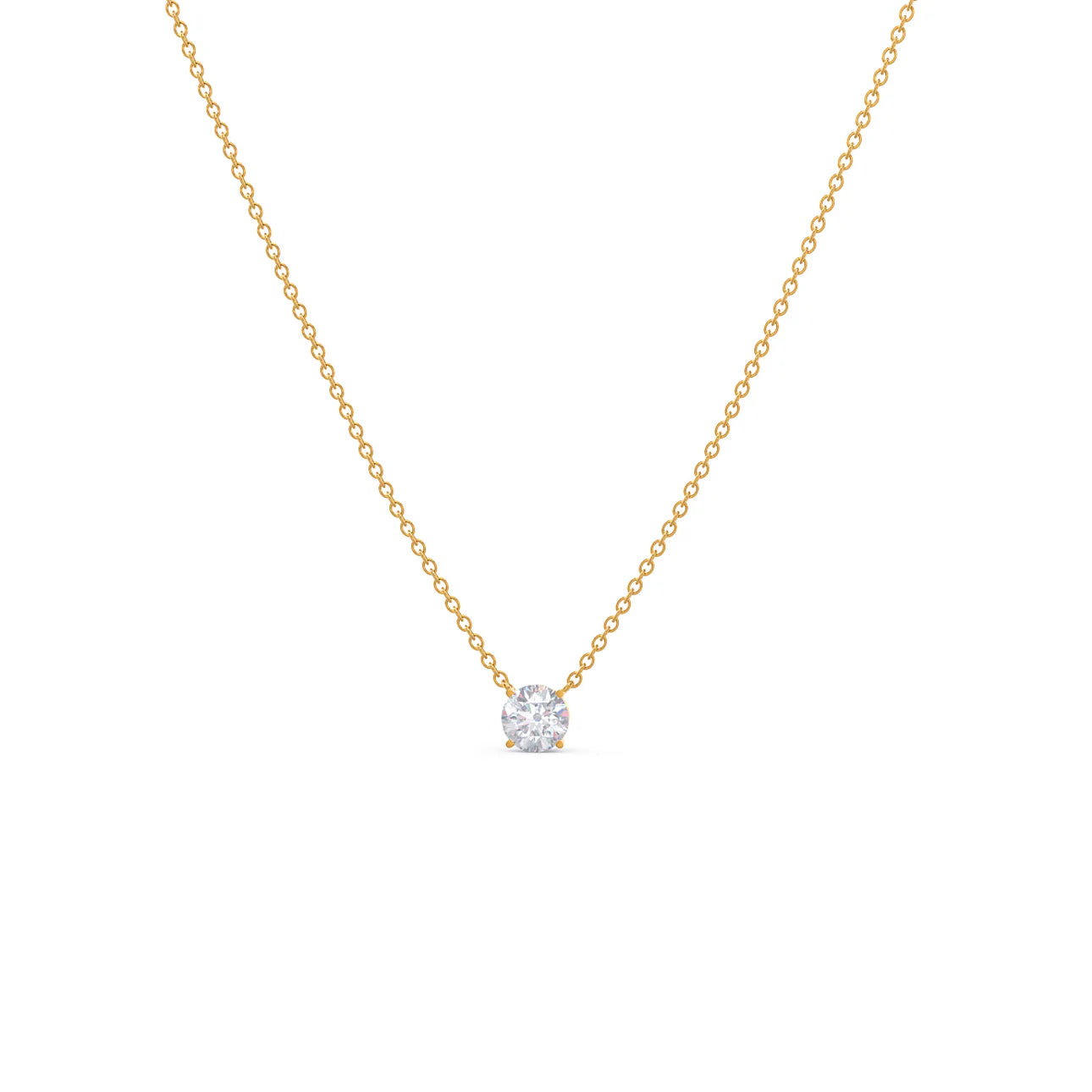 Floating Round Lab Grown Diamond Pendant With Chain, EF Color, VS Clarity, IGI Certified
