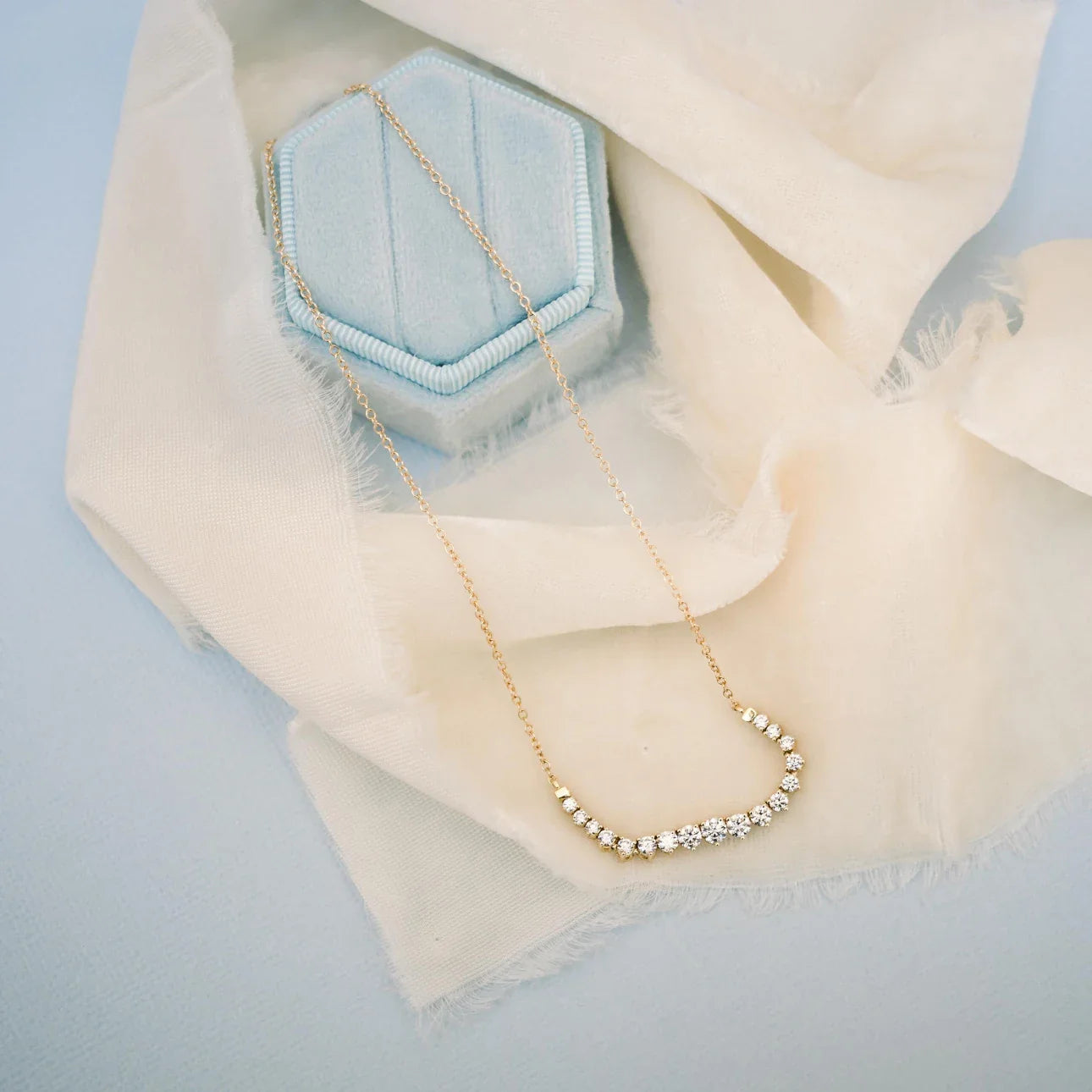 Round Lab Grown Diamond Mini Riviera Choker, EF Color, VS Clarity, IGI Certified