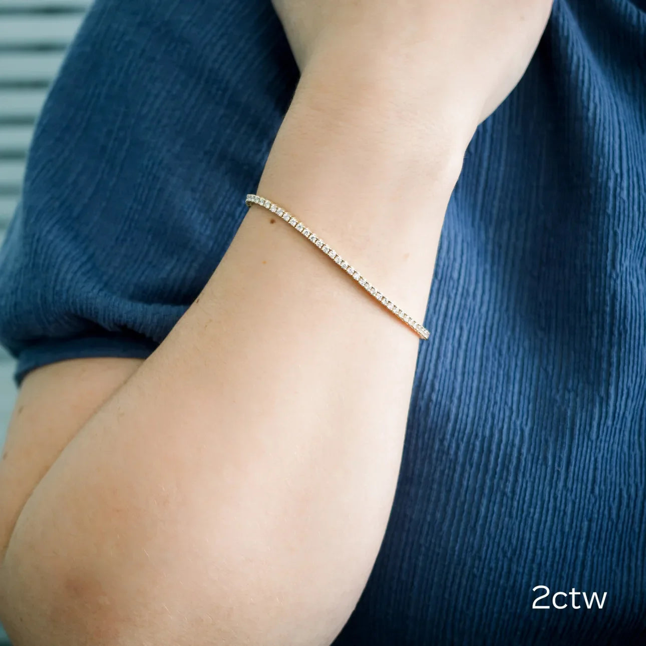 Round Lab Grown Diamond 4 Prong Tennis Bracelet, EF Color, VS clarity, IGI Certified