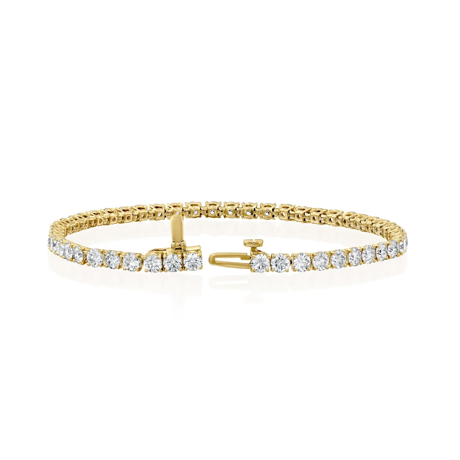 yellow :: 5 carat fine jewelry round lab grown diamond bracelet