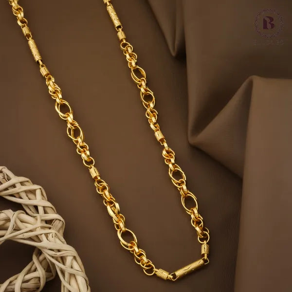 Elegant Ring Pipe Design Gold Plated Premium Waterproof Chain For Men