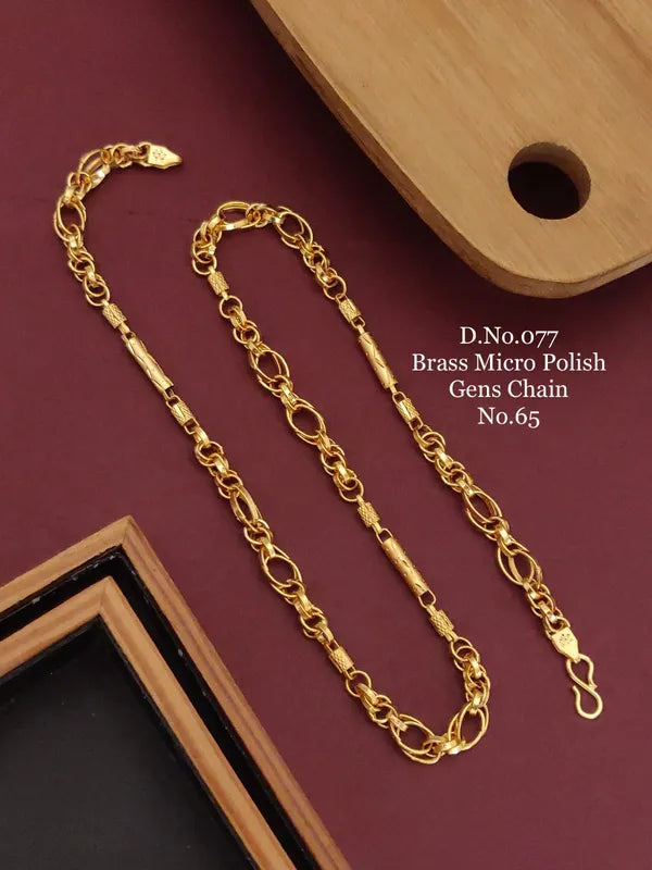 Elegant Ring Pipe Design Gold Plated Premium Waterproof Chain For Men